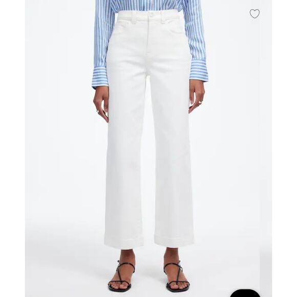 The Petite Perfect Vintage Wide-Leg Crop Jean in Tile White Size P29 - Picture 3 of 7